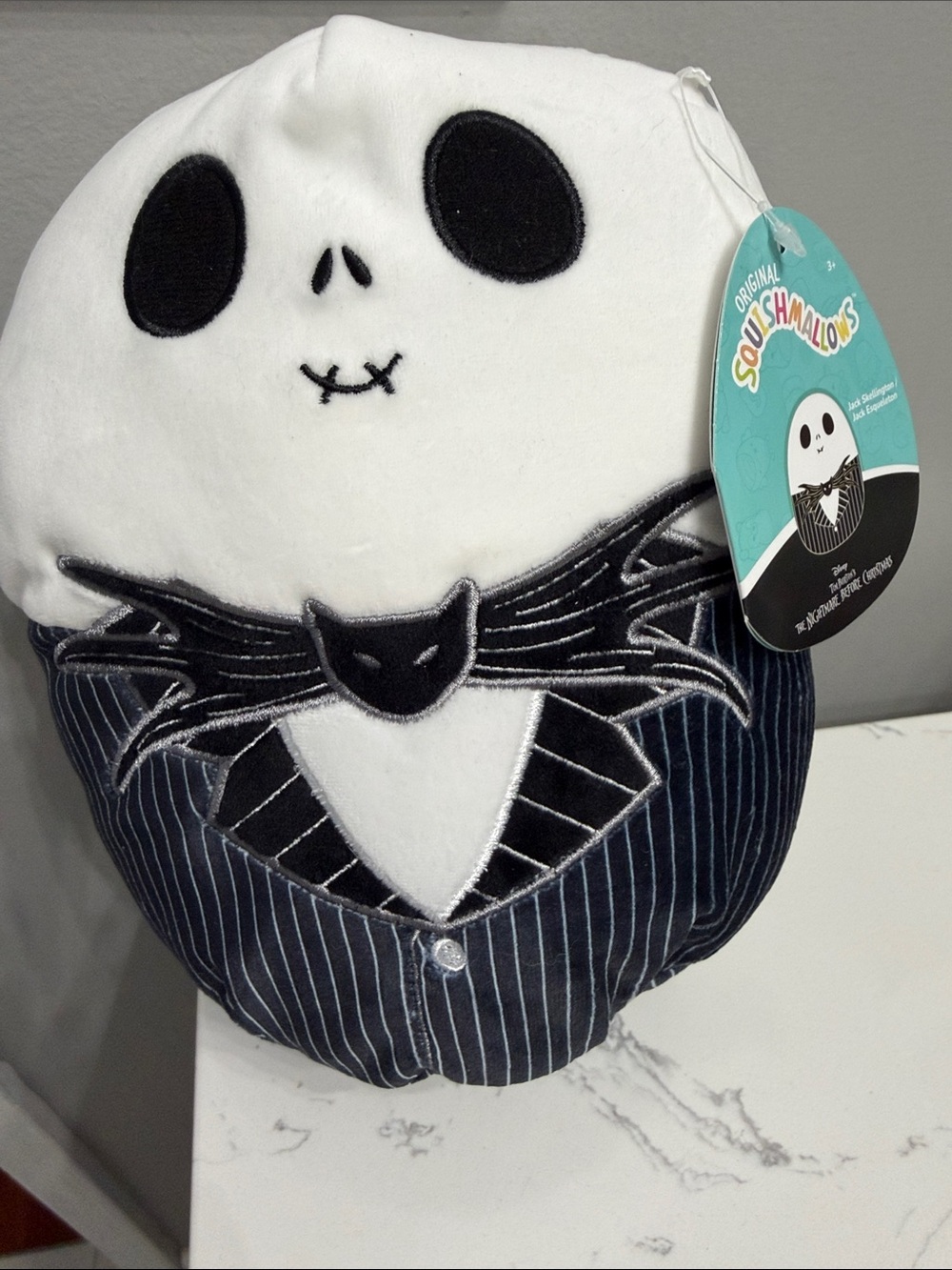 Squishmallows Jack Skellington Plush - White & Black
